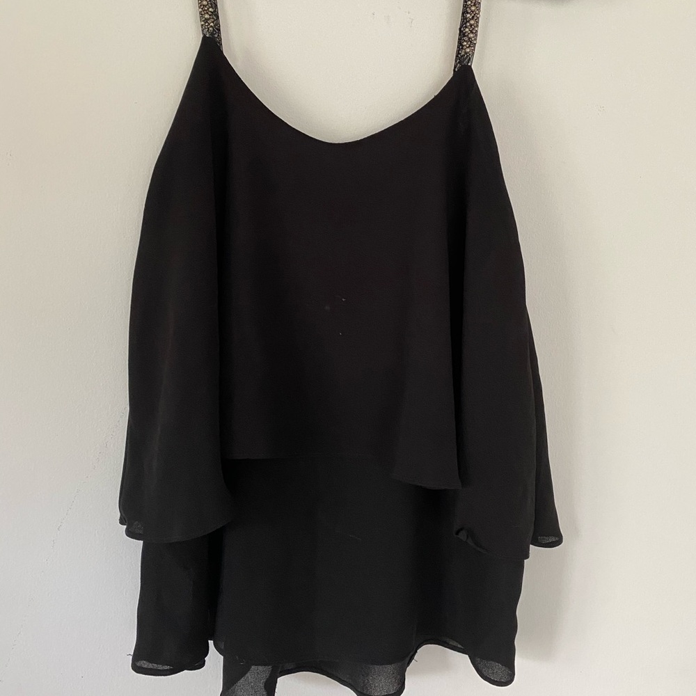 Beaded strap tank top